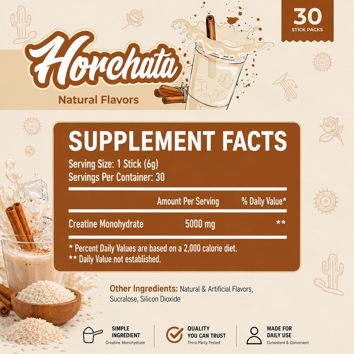 Dose de créatine monohydrate Primeval Labs dans un verre