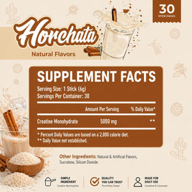 Dose de créatine monohydrate Primeval Labs dans un verre