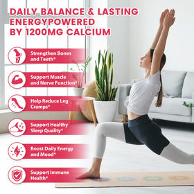 Dose quotidienne de Gummies de Calcium Citrate 1200mg sur une surface en bois
