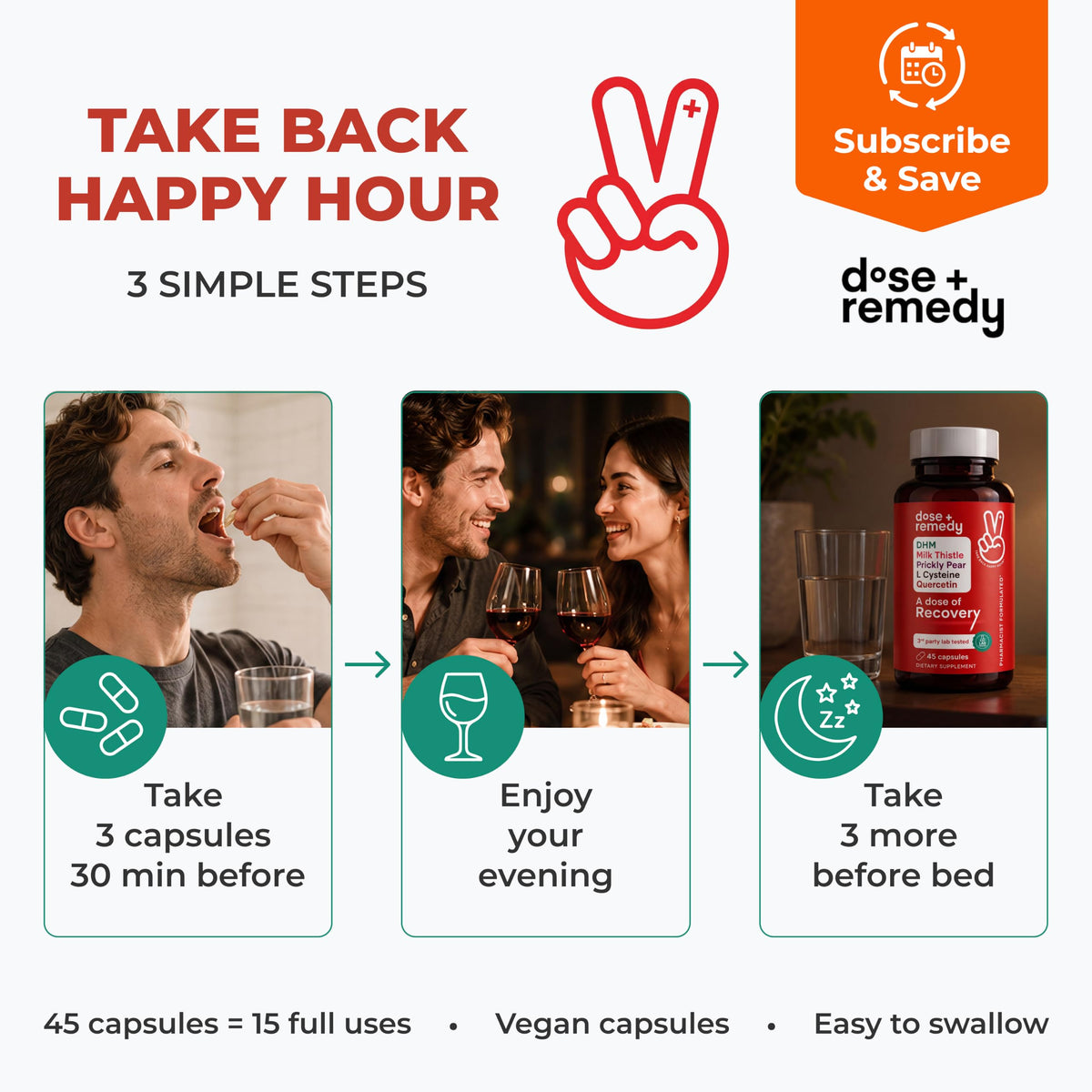 dose + remedy Compléments Alimentaires Anti-Flushing avec aliments