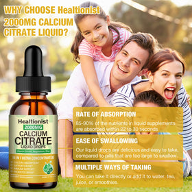 Doses de Calcium Citrate Healtionist sur une table