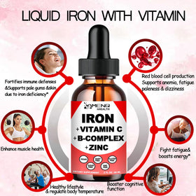Doses de fer liquide AMENQ hHEALTH au goût de fraise