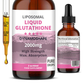 Doses de Glutathione Liposomal 2000mg baanaas dans un verre d'eau