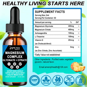 Doses de gouttes liquides de magnésium AMENQ hHEALTH