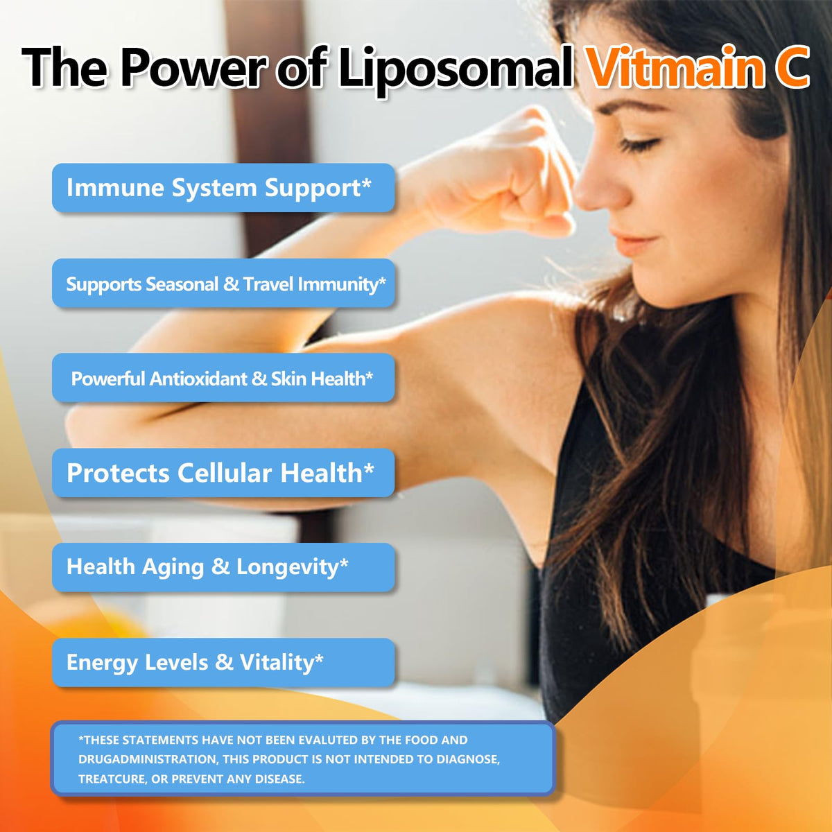 Doses de Scibalia Vitamine C Liposomale 1000mg dans un verre d'eau