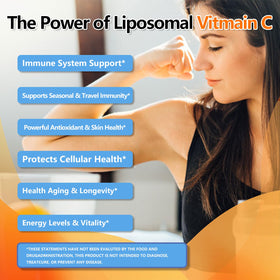 Doses de Scibalia Vitamine C Liposomale 1000mg dans un verre d'eau