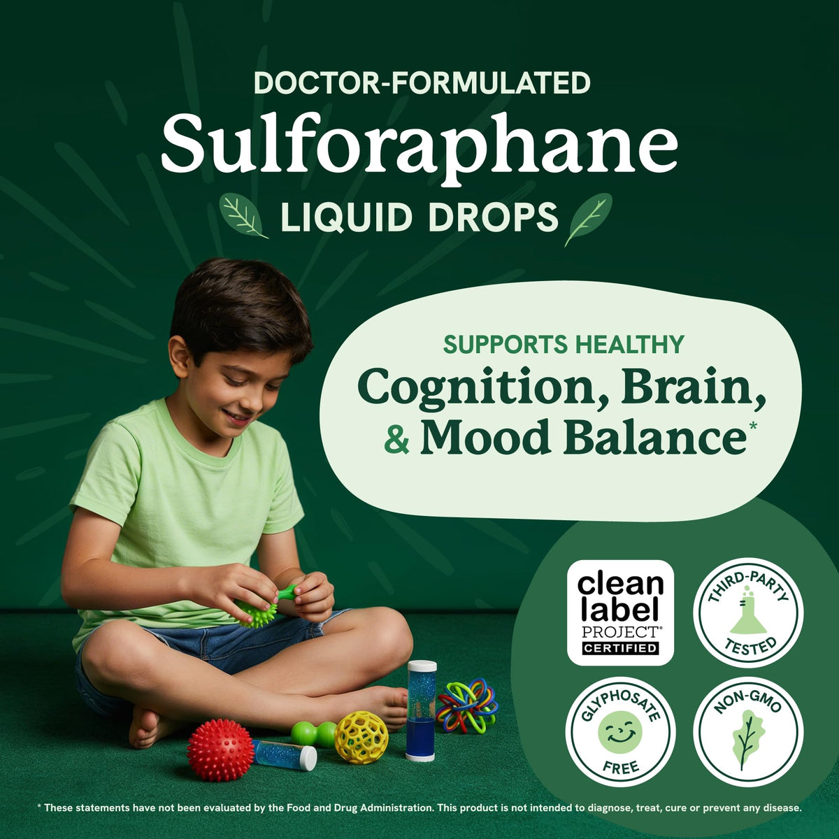 Doses de Sulforaphane Liquide pour Enfants avec une cuillère doseuse