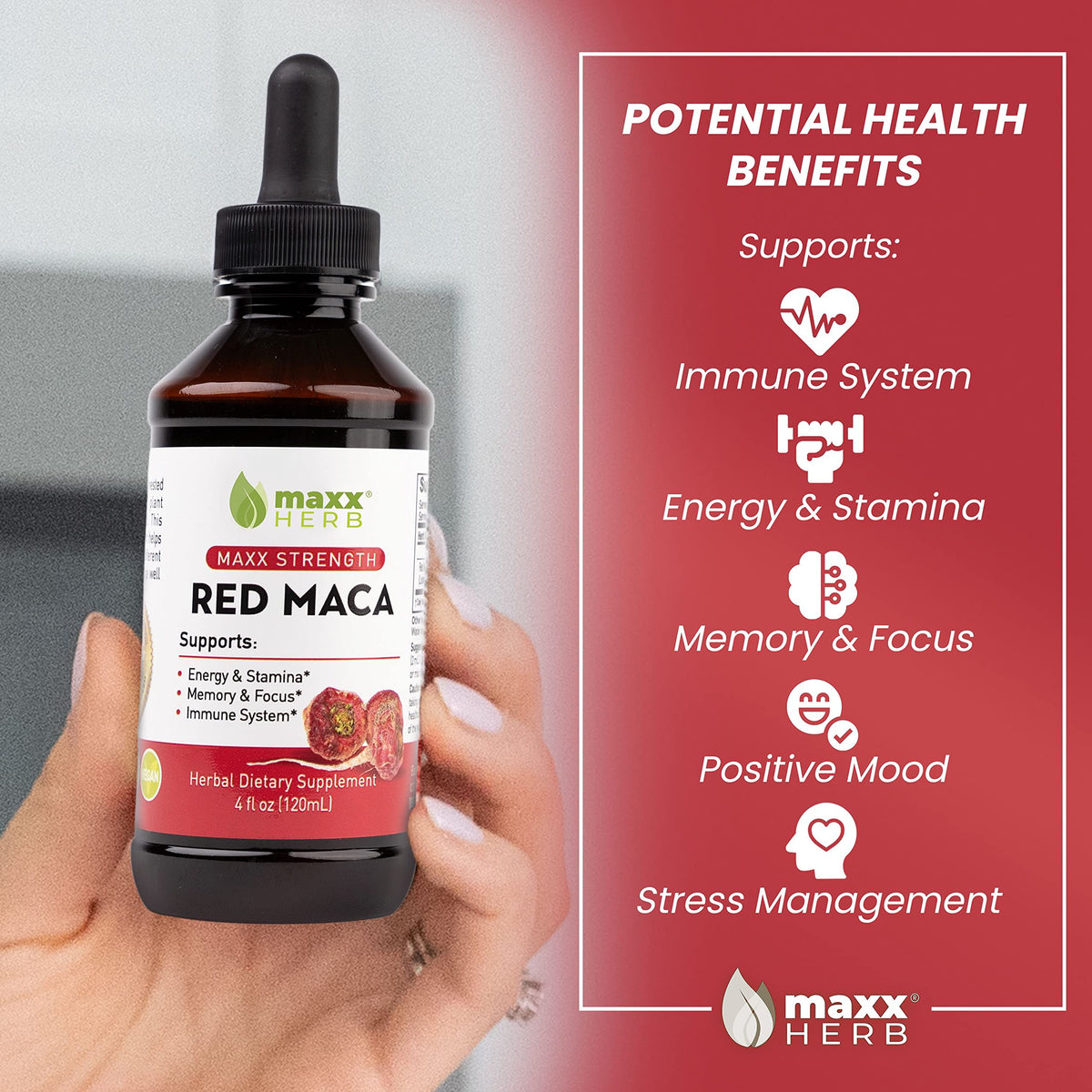 Doses recommandées d'extrait de Maca Rouge Maxx Herb