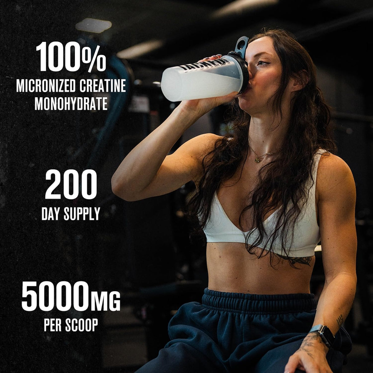Dosette de créatine monohydrate Jacked Factory avec poudre