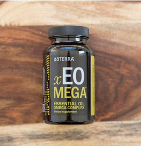 doTERRA xEO Mega 120 capsules vue de côté montrant les dimensions