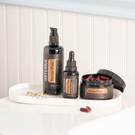 doTERRA Yarrow|Pom Capsules vu de côté montrant la texture