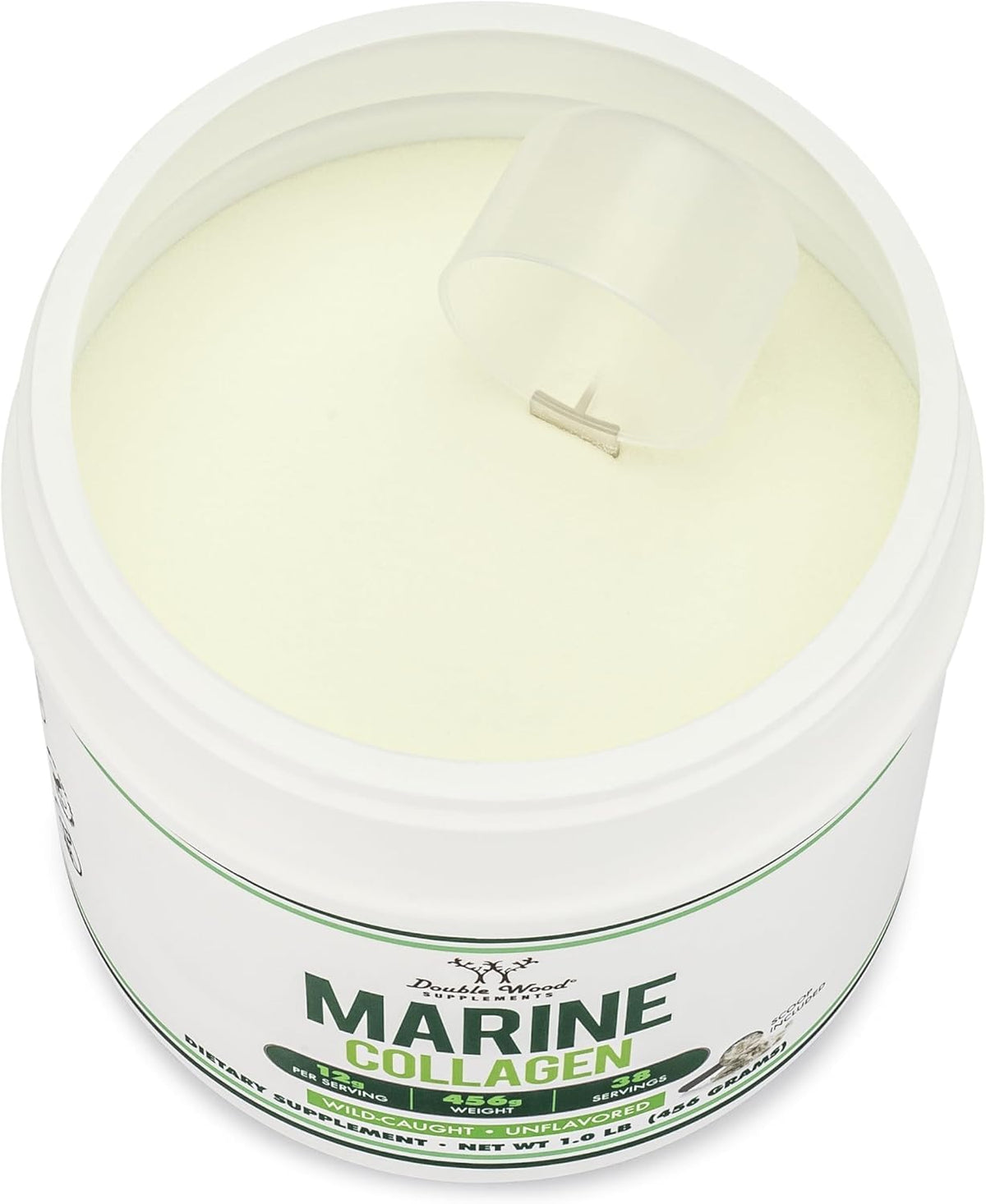 Double Wood Collagène Marin en pot de 549g avec scoop inclus