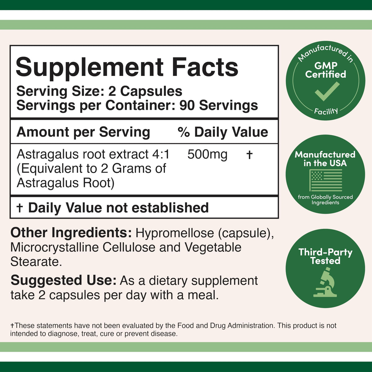 Double Wood Extrait de Racine d'Astragale 500mg capsules