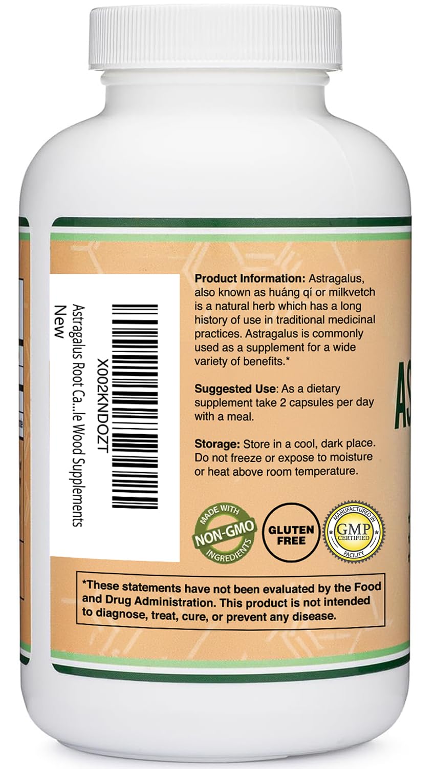Double Wood Extrait de Racine d'Astragale 500mg flacon arrière