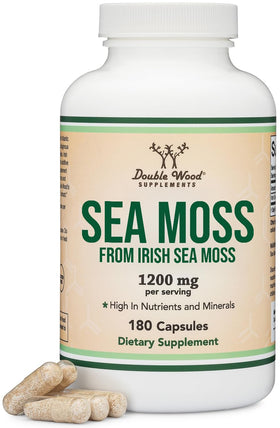 Double Wood Irish Sea Moss 1 200mg 180 capsules vue de face