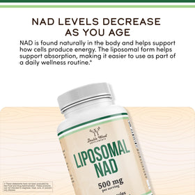 Double Wood Liposomal NAD+ 500mg 60 Capsules emballage