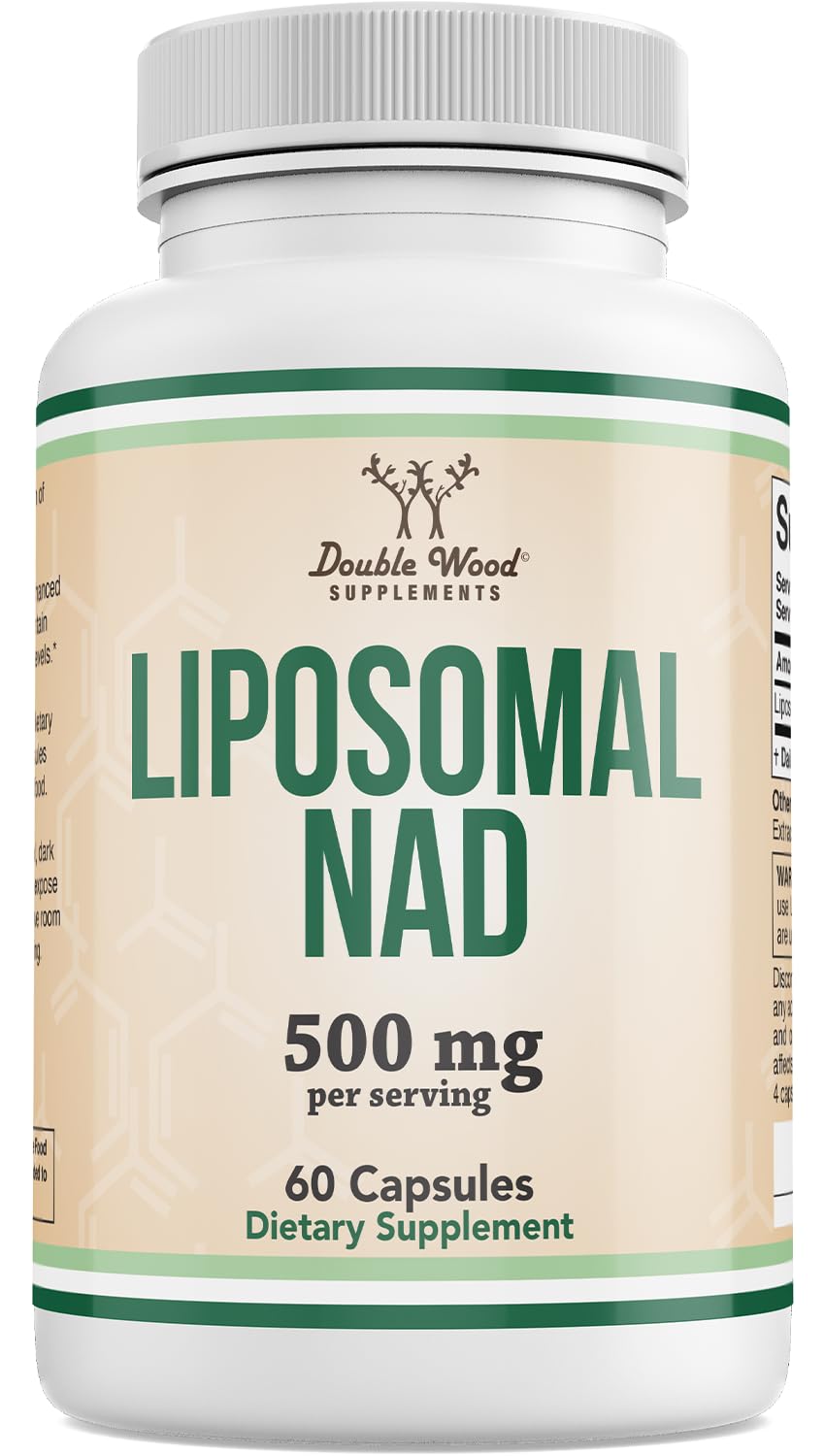 Double Wood Liposomal NAD+ 500mg 60 Capsules vue de face