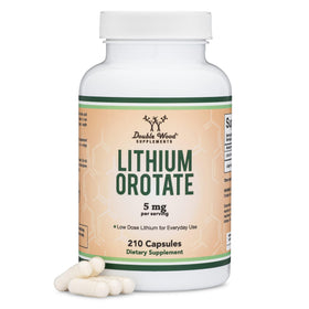 Double Wood Lithium Orotate 5mg 210 capsules, vue de face
