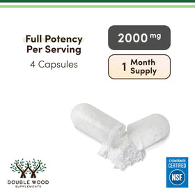 Double Wood Magnesium L-Threonate 2000mg gélules avec un verre d'eau