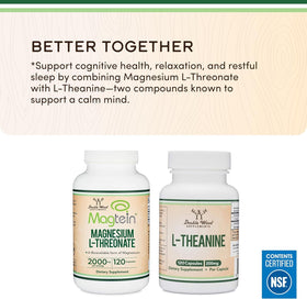 Double Wood Magnesium L-Threonate 2000mg sur un fond blanc
