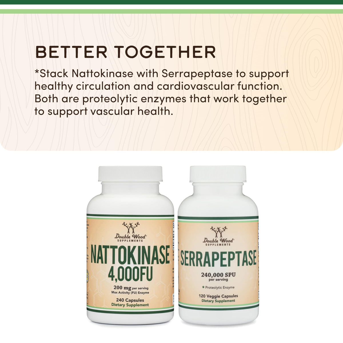 Double Wood Nattokinase 240 Capsules packaging