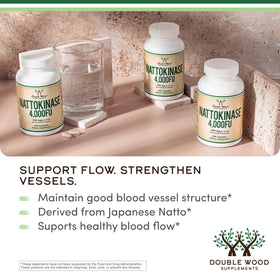 Double Wood Nattokinase 240 Capsules sur fond blanc