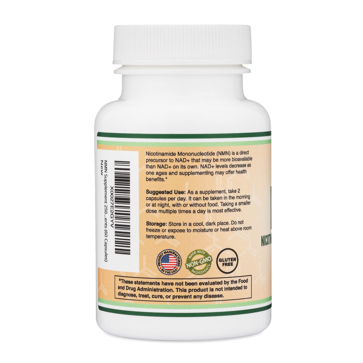 Double Wood NMN 250mg gélules avec dosage de 125mg