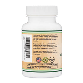 Double Wood NMN 250mg gélules avec dosage de 125mg