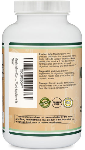 Double Wood Racine de Guimauve 1 000 mg capsules ouvertes