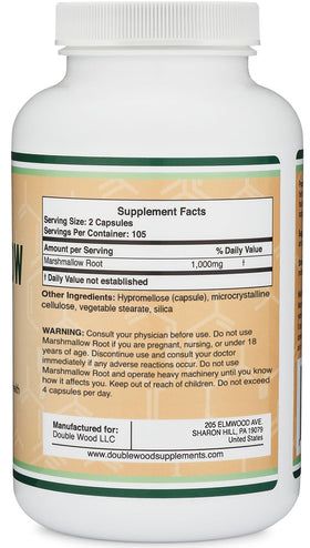 Double Wood Racine de Guimauve 210 capsules avec étiquette