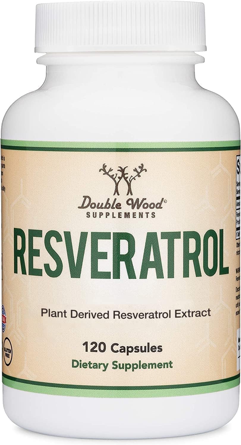 Double Wood Resveratrol 500mg 120 Capsules vue de face