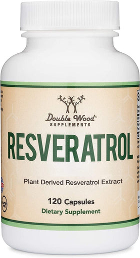 Double Wood Resveratrol 500mg 120 Capsules vue de face