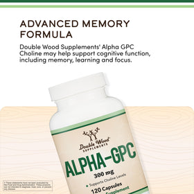 Double Wood Supplements Alpha GPC Choline 600mg back label