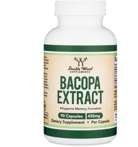 Double Wood Supplements Bacopa Monnieri 450mg capsules devant