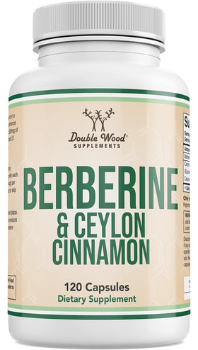 Double Wood Supplements Berberine Ceylon Cinnamon 500mg 120 capsules packaging