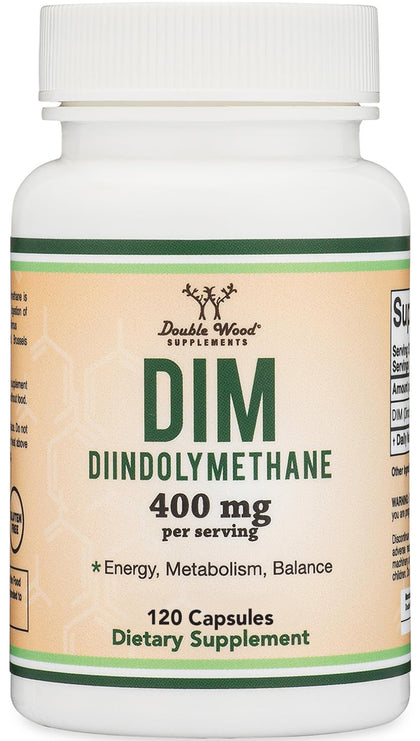 Double Wood Supplements DIM 400mg 120 capsules front view