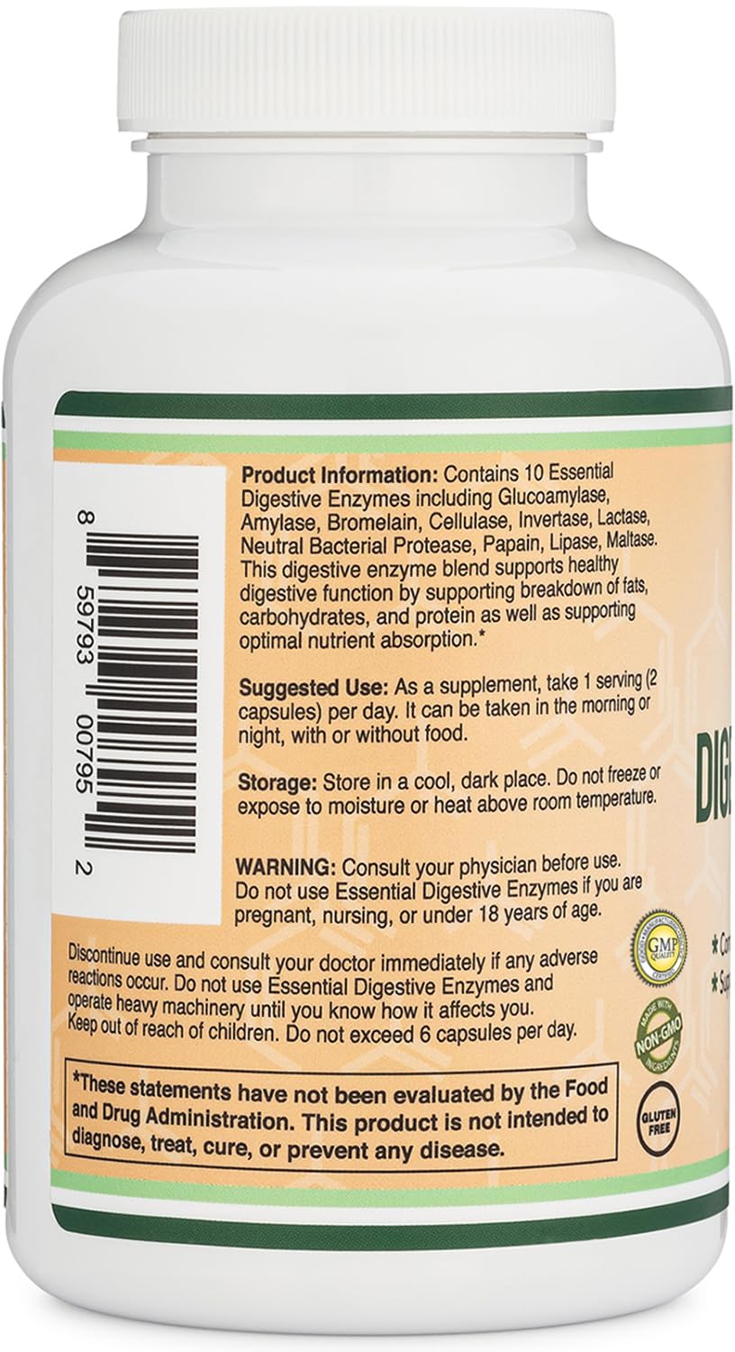 Double Wood Supplements Enzymes daily 800mg côté