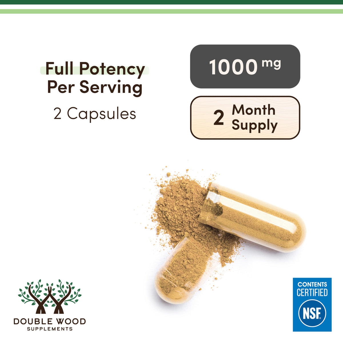 Double Wood Supplements Extrait de Bergamote 1 000 mg avec étiquette