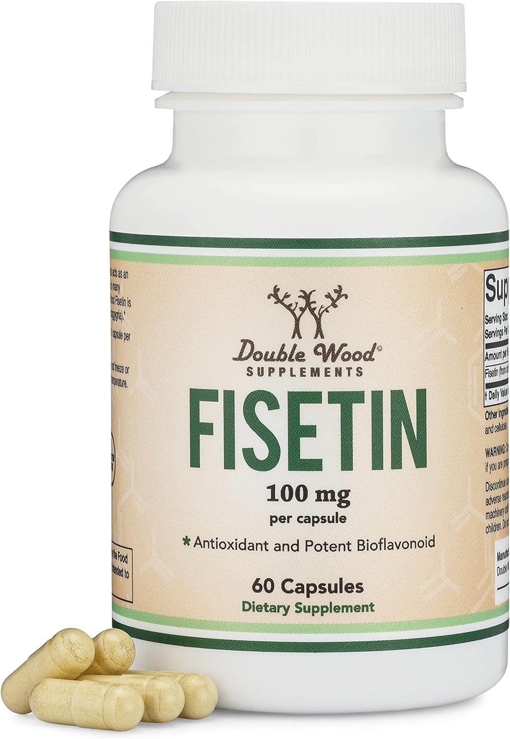 Double Wood Supplements Fisetin 100mg 60 capsules côté