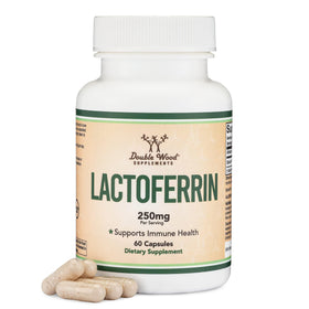 Double Wood Supplements Lactoferrin 250mg Bioferrin capsules en boîte