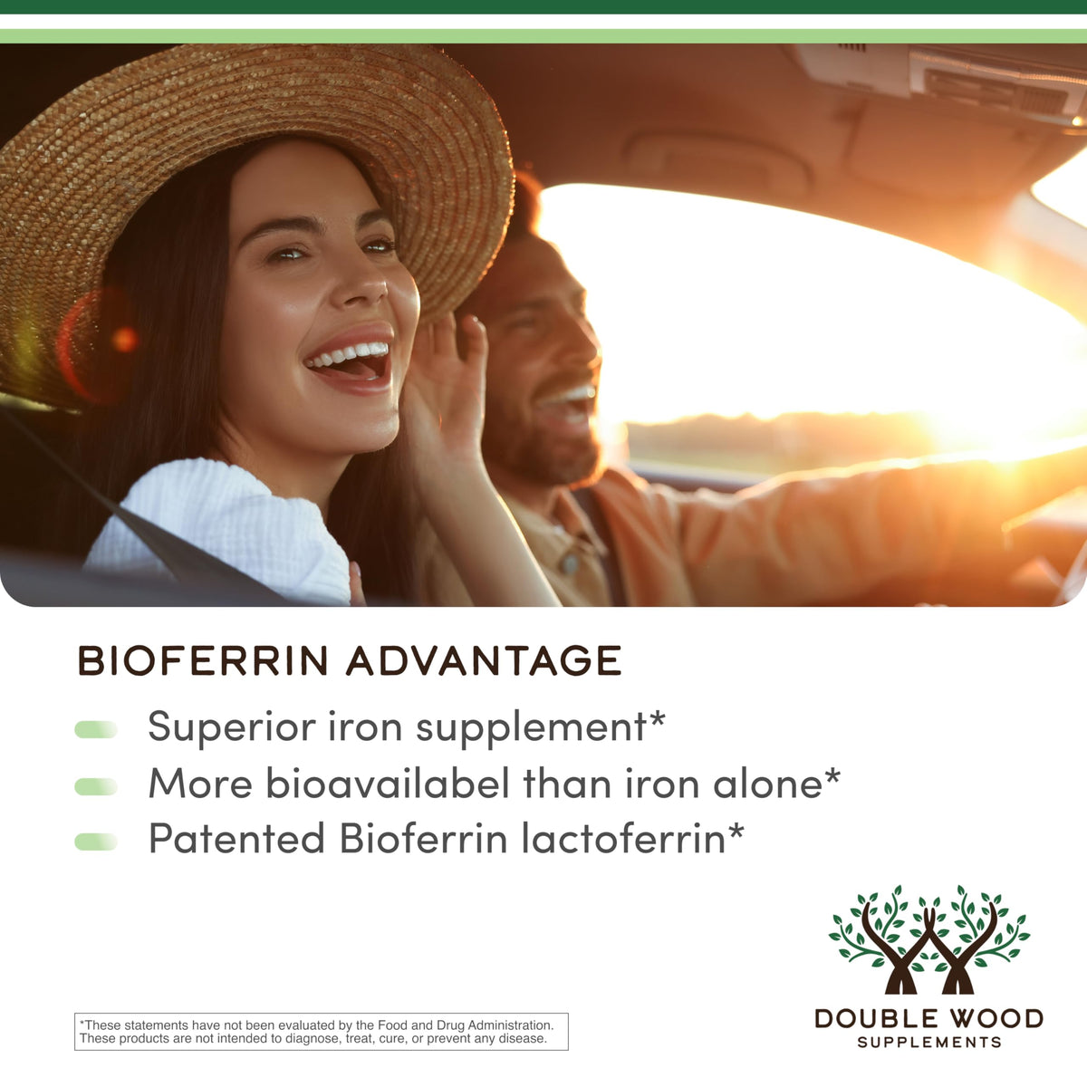 Double Wood Supplements Lactoferrin 250mg Bioferrin, vue arrière de l'emballage