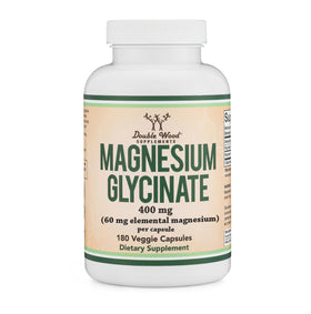 Double Wood Supplements Magnésium Glycinate 400mg 180 capsules vue de face