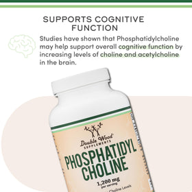 Double Wood Supplements Phosphatidylcholine 1 200mg gélules avec un fond naturel