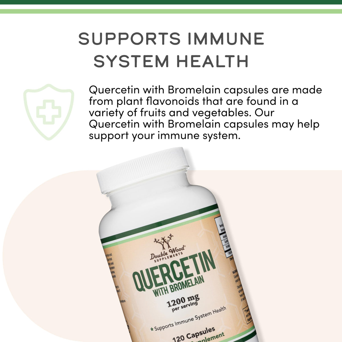 Double Wood Supplements Quercétine avec Bromélaïne 1000mg capsules à l'intérieur