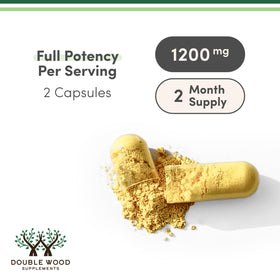 Double Wood Supplements Quercétine avec Bromélaïne 1000mg capsules sur une table