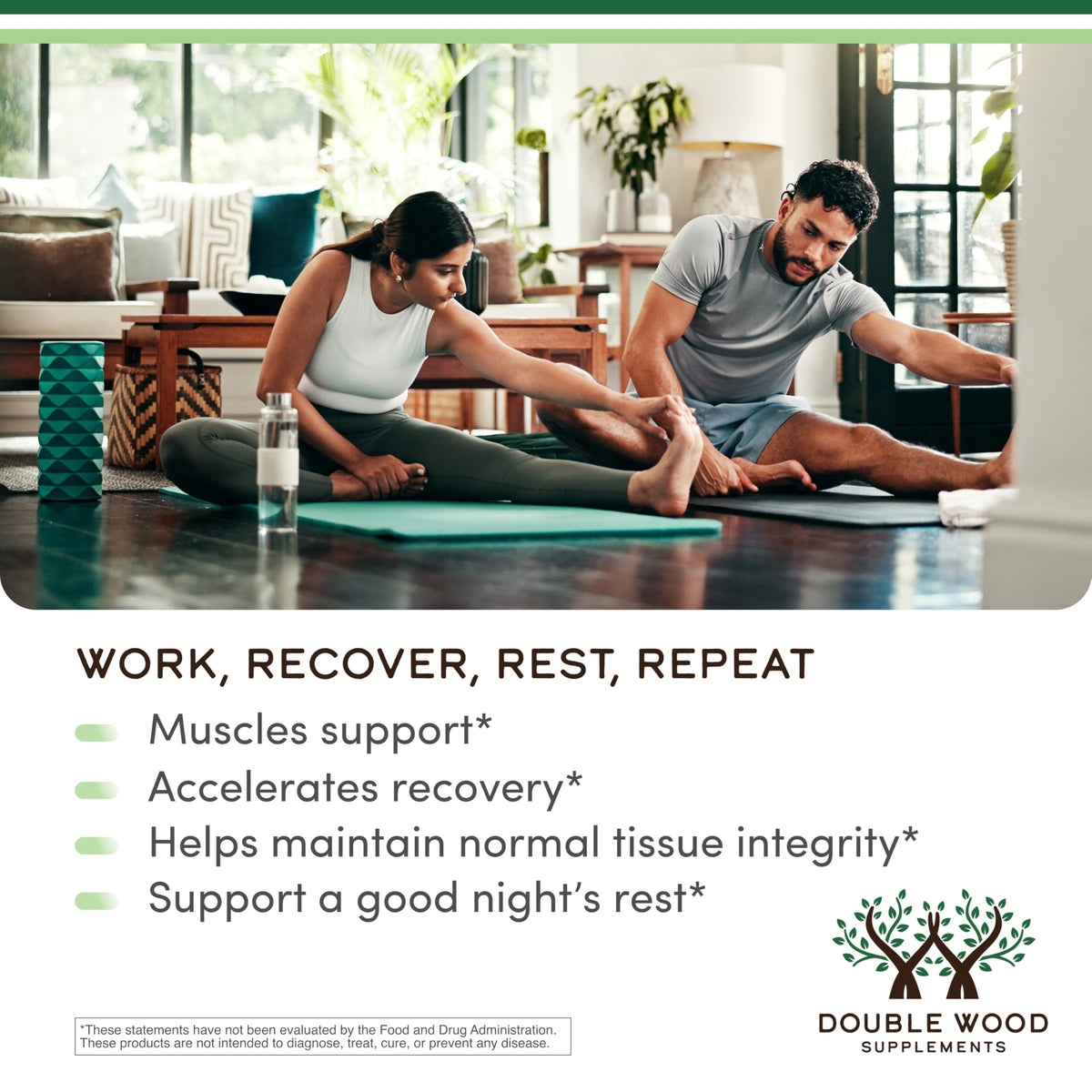 Double Wood ZMA Zinc, Magnésium et B6 90 capsules, emballage