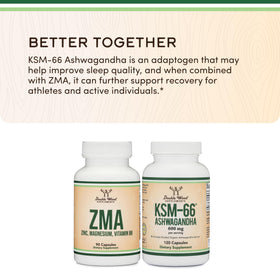 Double Wood ZMA Zinc, Magnésium et B6 90 capsules, vue de côté