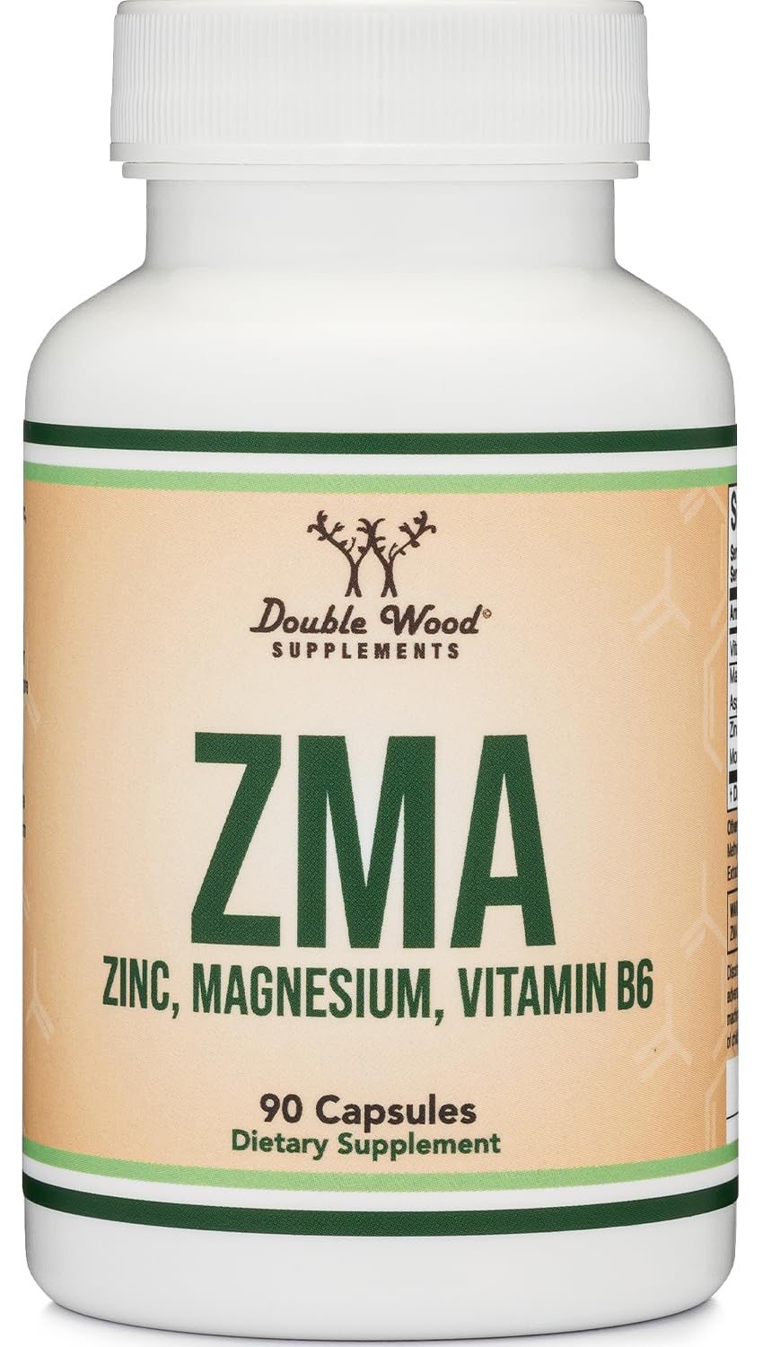 Double Wood ZMA Zinc, Magnésium et B6 90 capsules, vue de face
