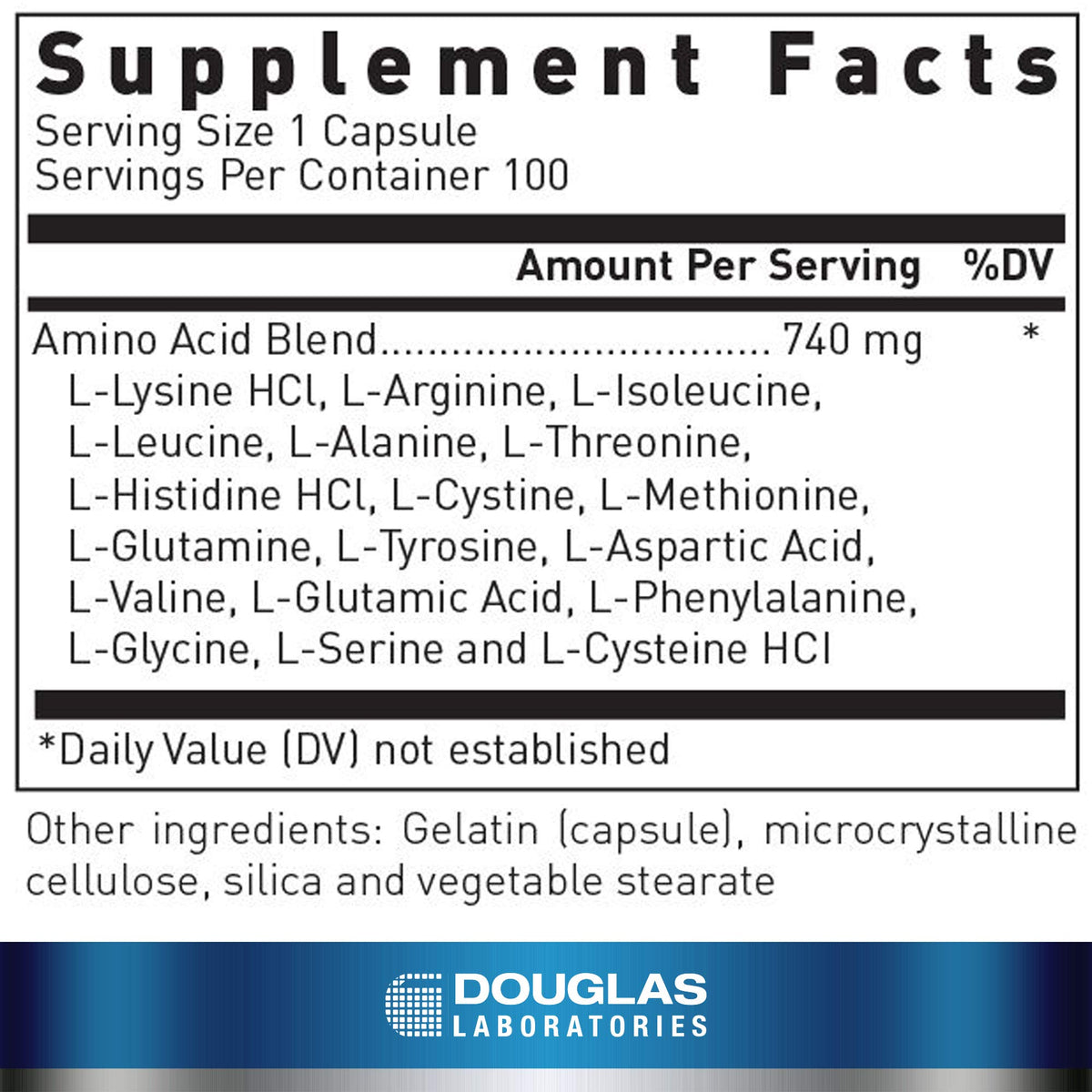 Douglas Laboratories Aminoblend 100 Capsules côté droit