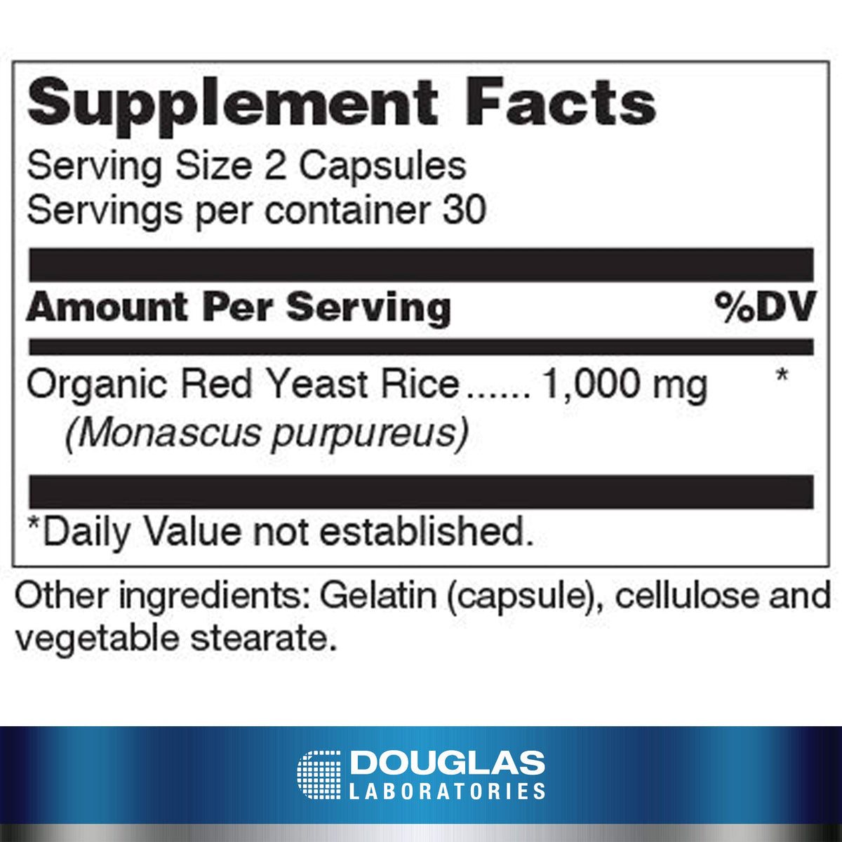 Douglas Laboratories Beni Koji Riz Rouge 60 Capsules vue arrière